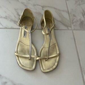 Manolo Blahnik Metallic Gold Sandals